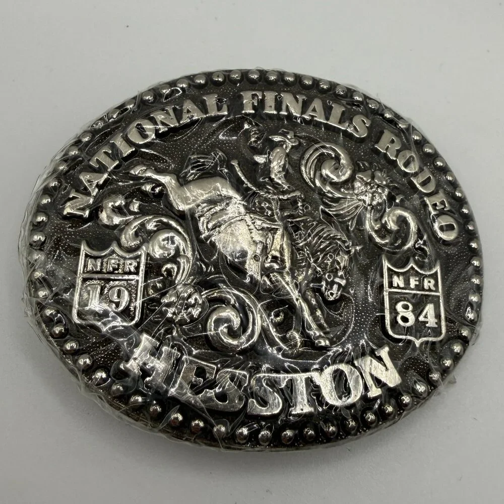New 1984 Hesston National Finals Rodeo Limited Juniors Belt Buckle